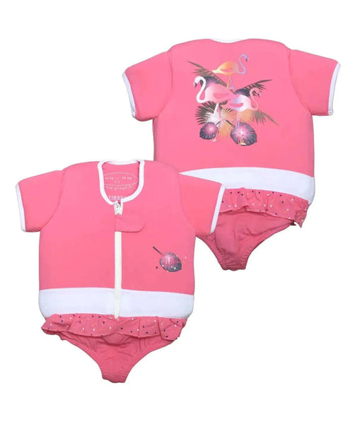 Maillot de Bain Flottant Fille : Flamant Rose - Boueelicorne.com