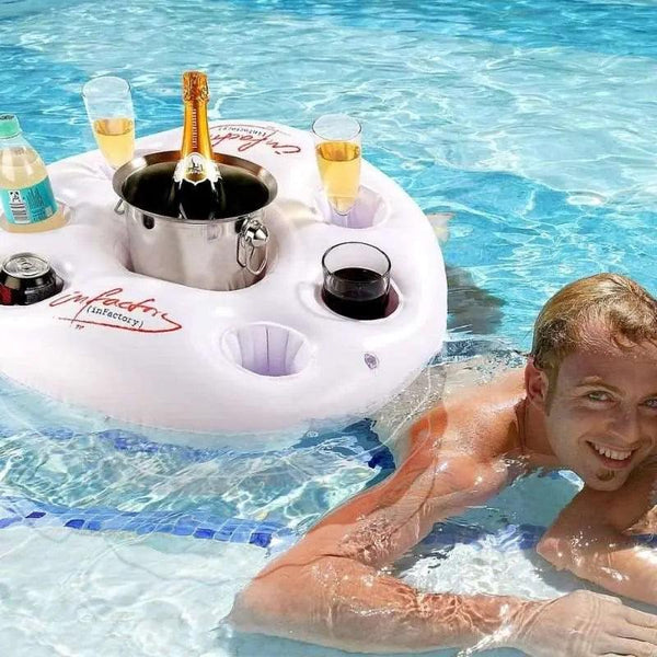 Lot De 4 Porte-Gobelets Gonflables Pailletés Pour Piscine – Support Flottant Boissons – Thème Hawaïen / Été