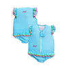 Maillot de Bain Flottant Fille : Bleu Azur - Boueelicorne.com